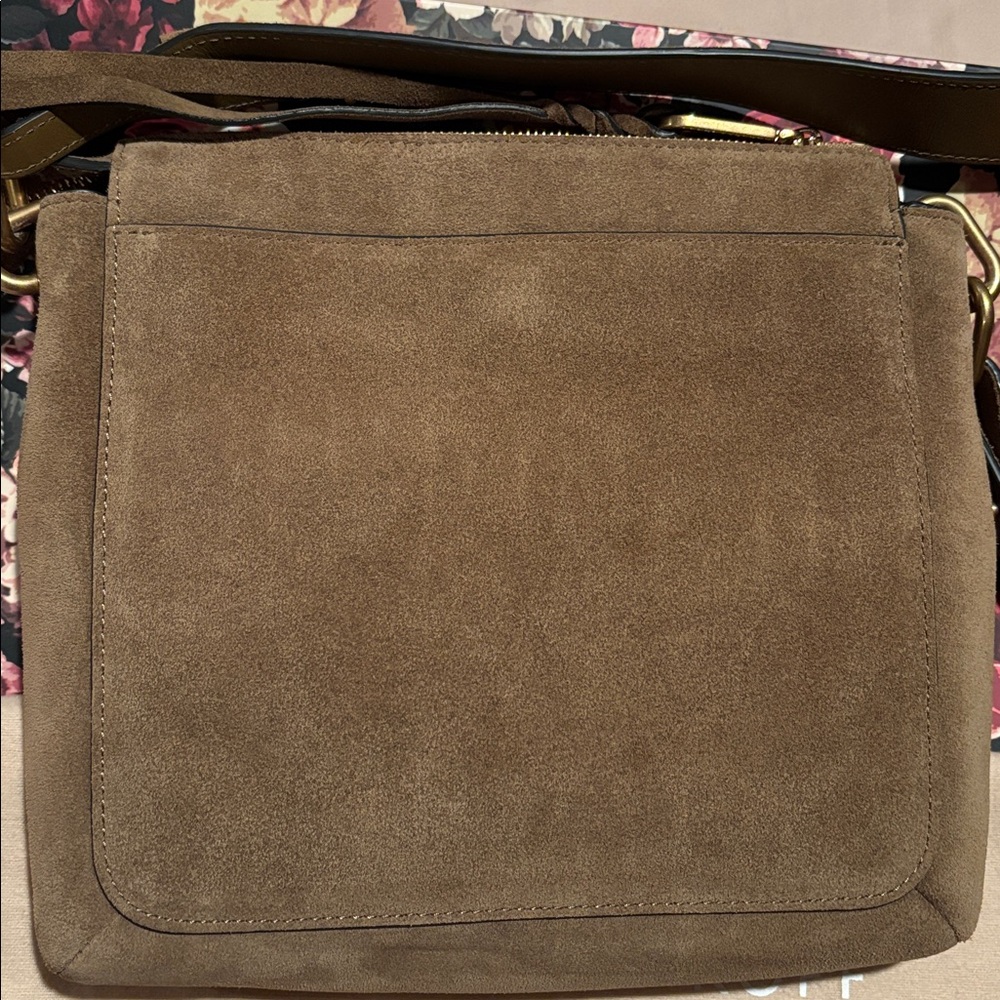 Rebecca Minkoff Tan Suede Crossbody Bag with Gold Studs - Picture 5 of 5